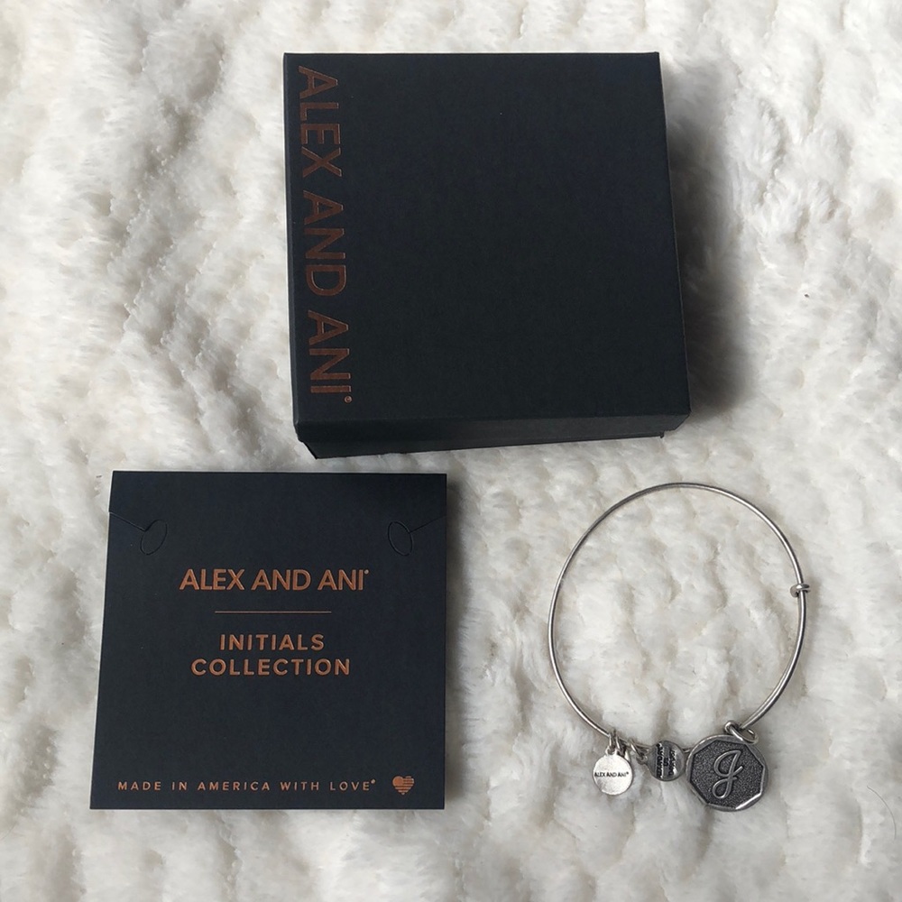 Alex and Ani Silver “J” Bracelet